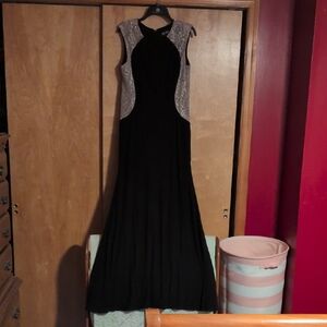 Elegant Black and Silver Evening Gown
